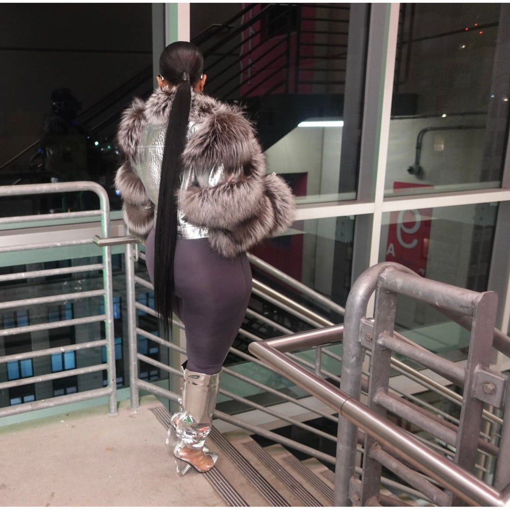 (Copy) Nova leather jacket with fur trim (preorder ) The Fashion bar