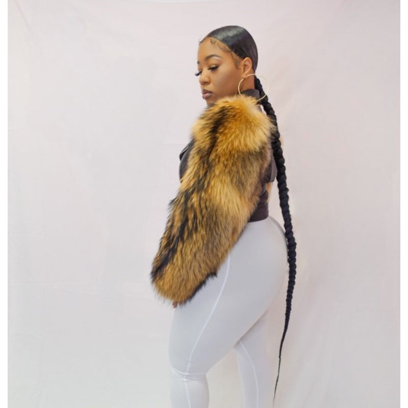 Foxy Fur Biker Jacket (Black) The Fashion bar